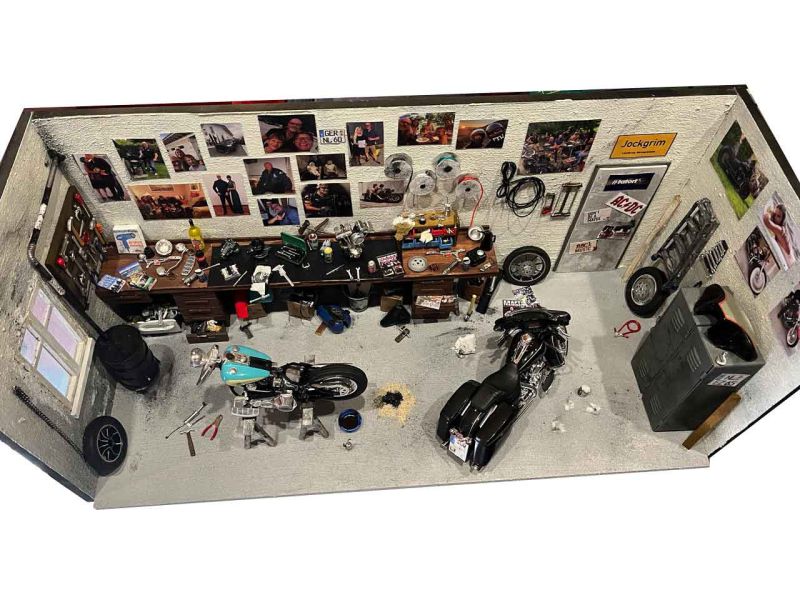 harley davidson werkstatt diorama