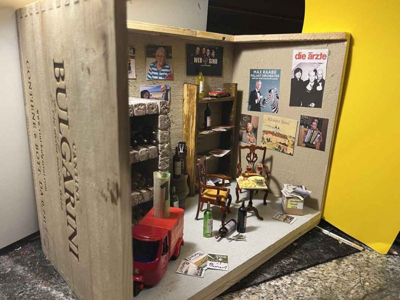 hochzeit weinliebhaber diorama weinkiste