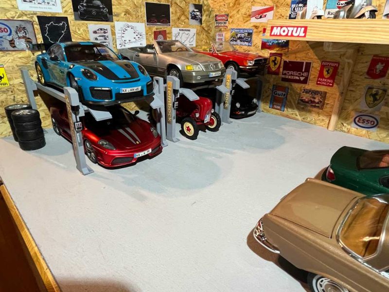diorama petrolhead scheune hebebuehne